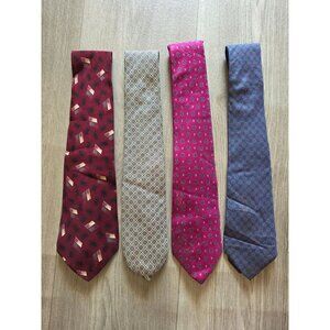 Lot Of 4 Mens Silk Ties By Remington & Neil Martin Italy